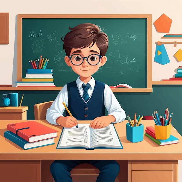 Vector back to school kid background