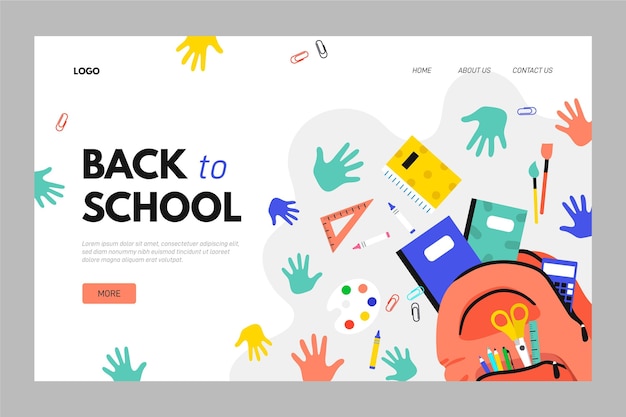 Back to school landing page template