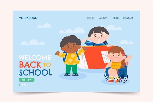 Back to school landing page template