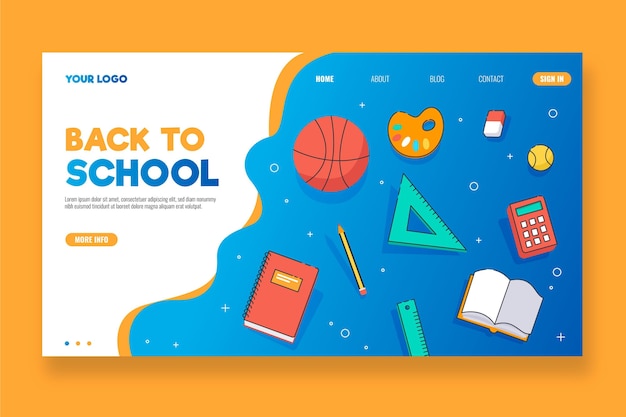 Back to school landing page