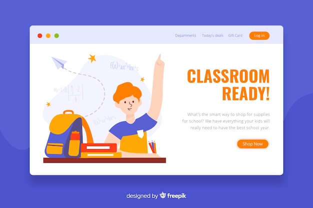 Back to school landing page