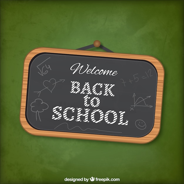 Back to school lettering on blackboard