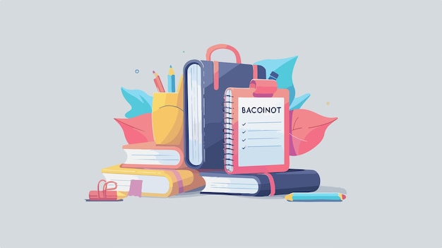 Vector back to school minimalistic design concept