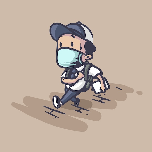 back to school during pandemic illustration