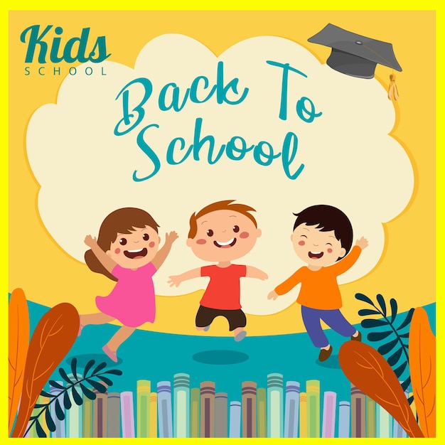 Back to School Party Vector Template