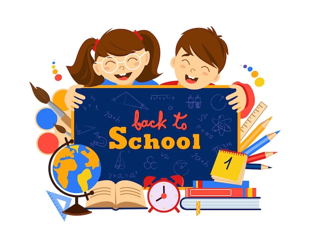 Back to school poster banner design template