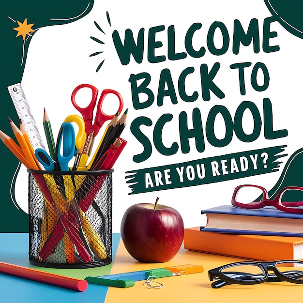 Back To School Poster Vector Image Illustration