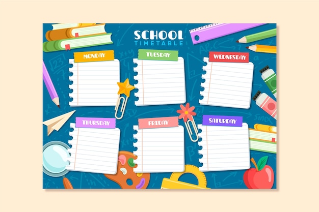 Back to school program flat design