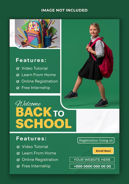 Back to school promotion flyer template