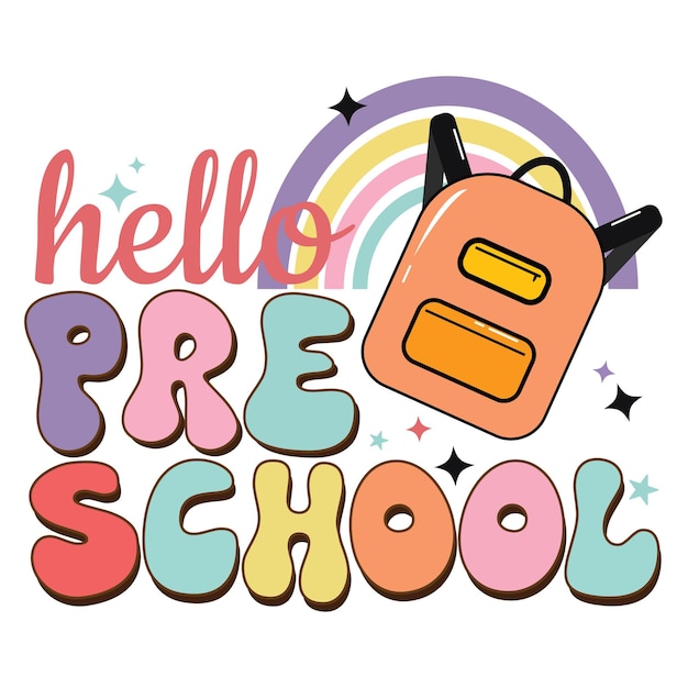 Vector back to school quotes hello grade hello school back to school design for crafting and printing