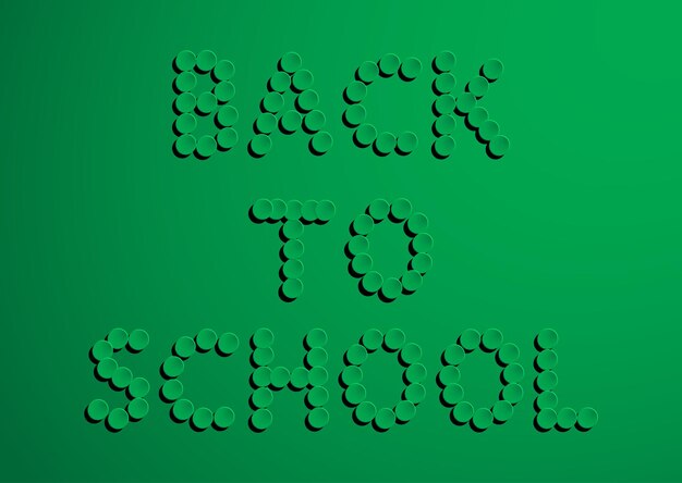 Back to school. Realistic elements. Abstract green blackboard. Lettering Back to school with black shadow on green blackboard. Green chalkboard background. Vector illustration