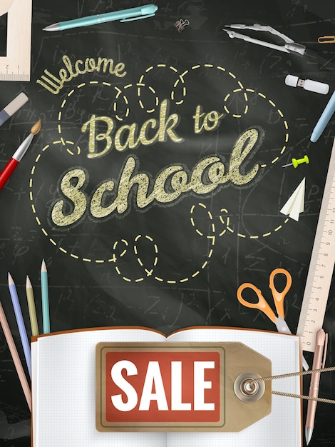 Vector back to school sale background eps 10