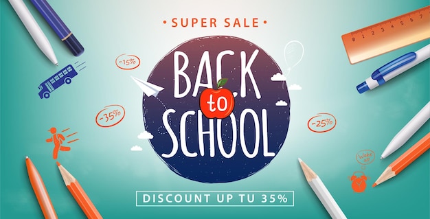 Back to school sale banner