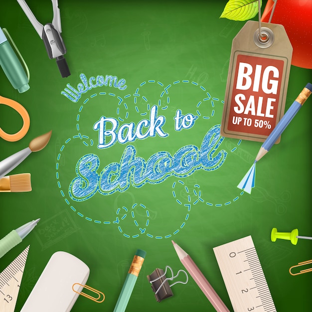 Back to School sale banner.