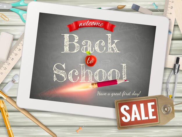 Vector back to school sale banner.