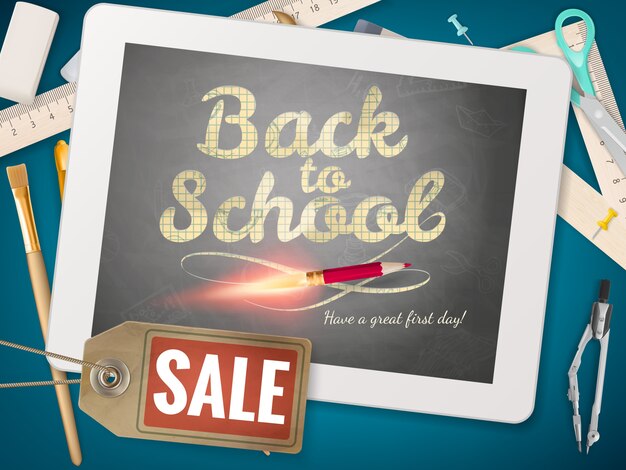 Vector back to school sale banner.