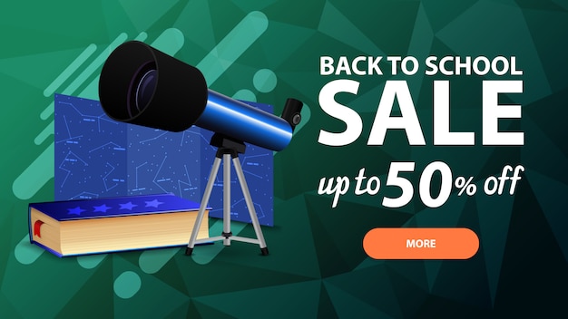 Back to school sale, discount web banner for your site 