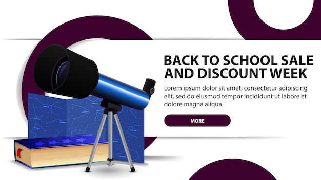 Back to school sale and discounts week, modern discount banner 