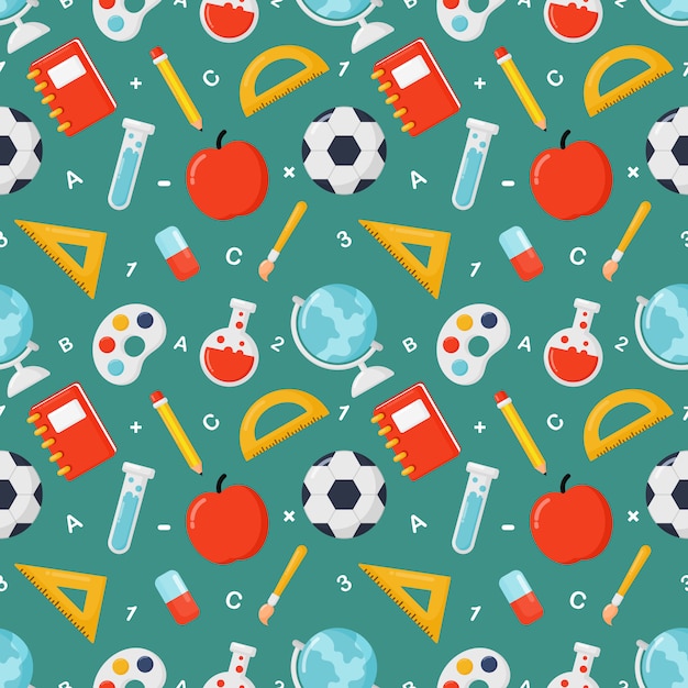 back to school seamless pattern