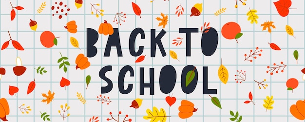 Back to School Sketchy Doodles with Hand Drawn.Vector Illustration Autumn leaves,lettering.Design Elements Backdrop,background. Teachers day.