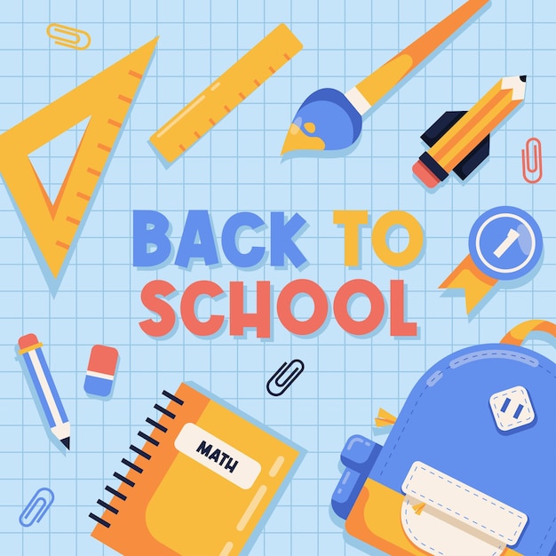 back to school social media banner illustration template