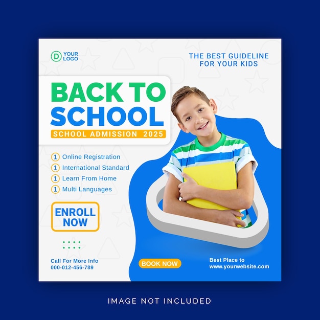 Back To School Social Media Banner Instagram Post Template