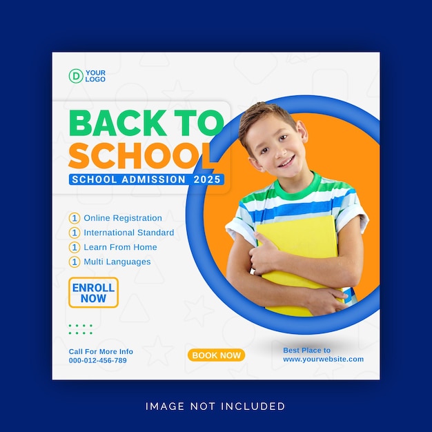 Back To School Social Media Banner Instagram Post Template