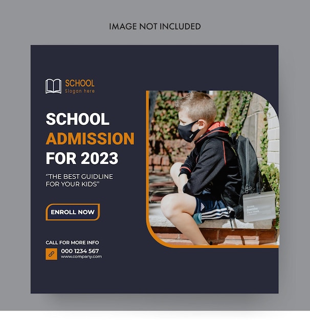 Back to School social media post design template Instagram post