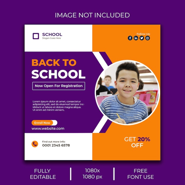 Back To School Social Media Post Design