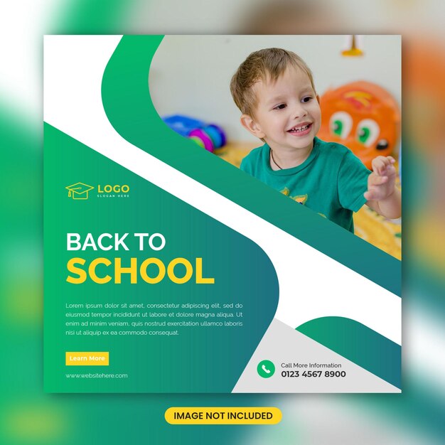 Back to school social media post template design