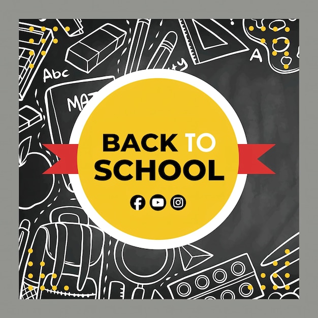 Vector back to school social media post template