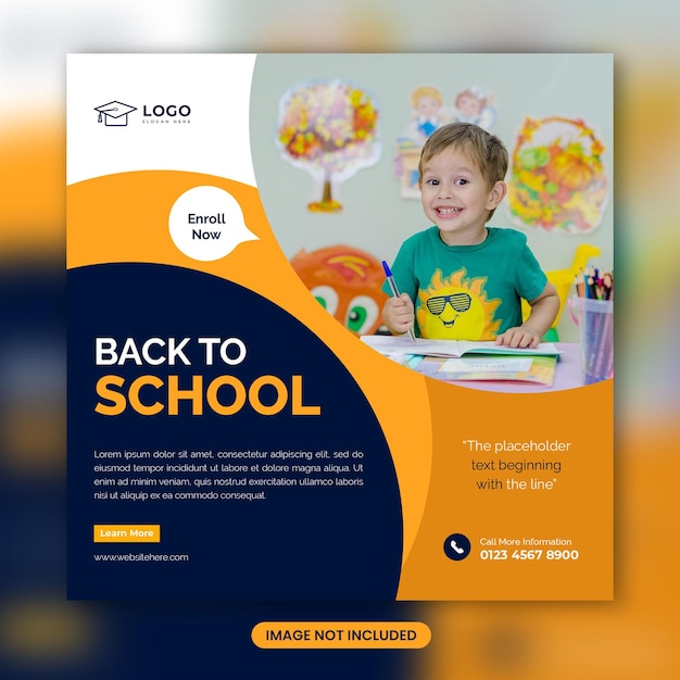 Back to school social media post template