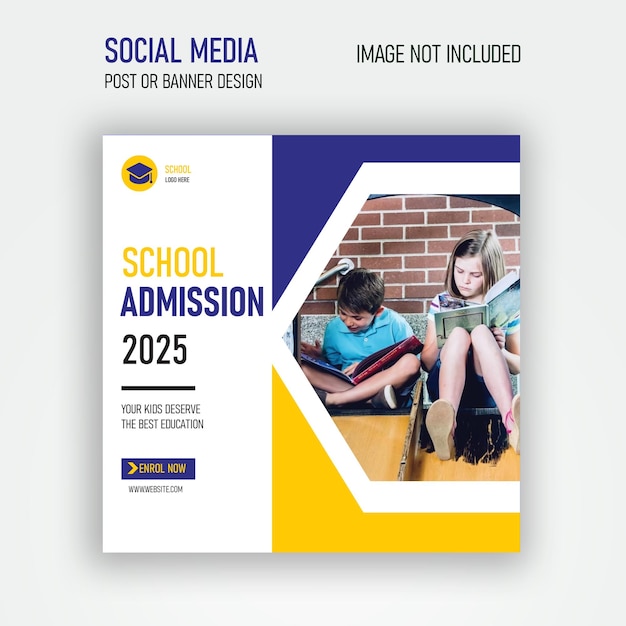 Back to school social media post template