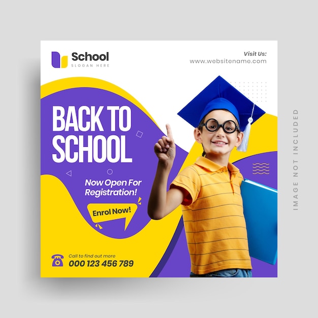 Back to school social media post web banner template