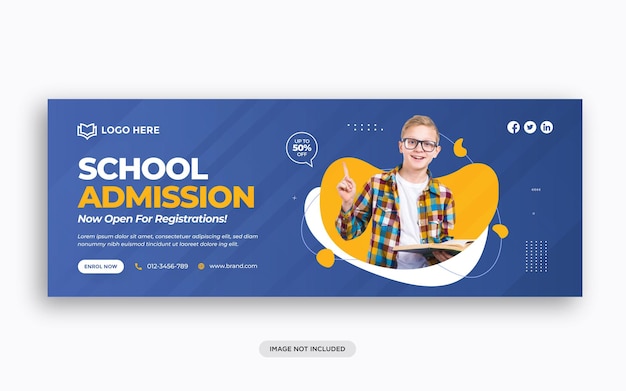 Back to school social media web banner flyer and facebook cover photo design template Premium Vector