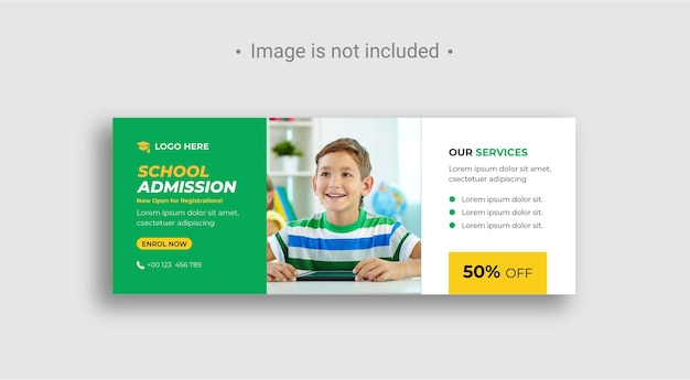 Back to school social media web banner flyer and facebook cover template