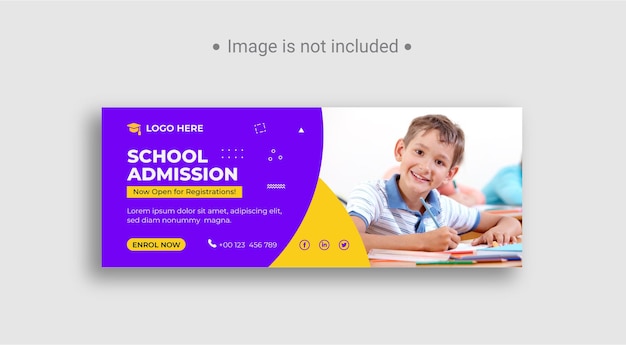 Back to school social media web banner flyer and facebook cover template