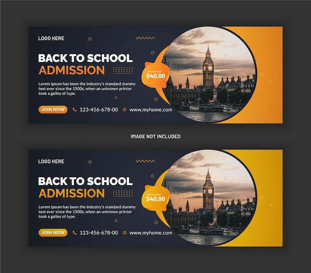 Back to school social media web banner tamplate design