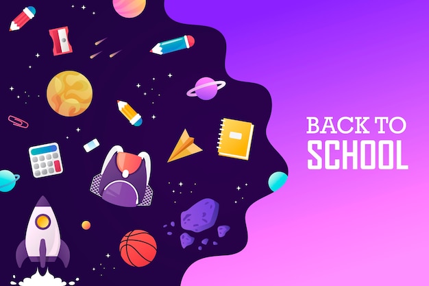 Back to school Space rocket planets and the universe Template for banner presentation landing sale poster