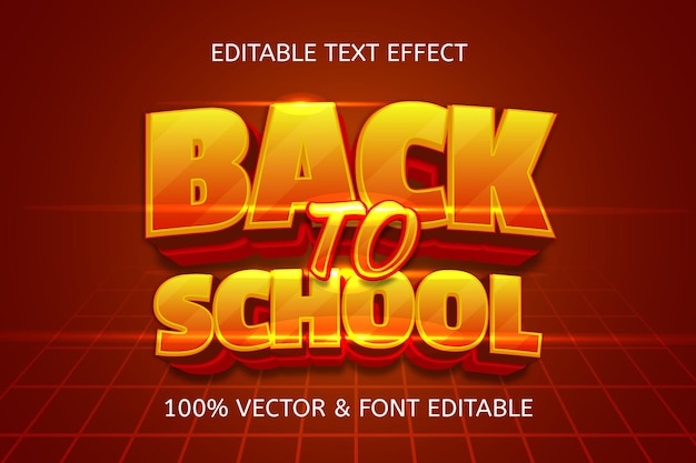 Back to school style cartoon editable text effect