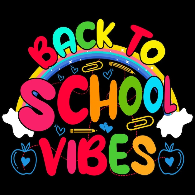 Back to School t-shirt design, the first day of school, happy hundred days of school element