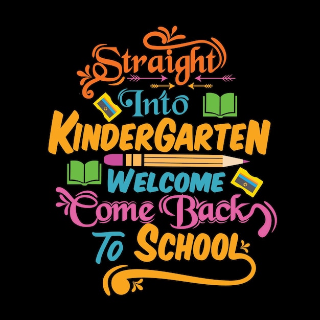 Back to School t shirt design with School elements or Hand drawn Back to School typography design