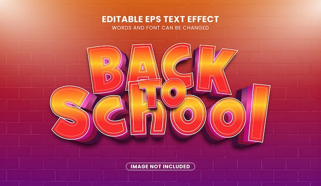 Back to school text effect