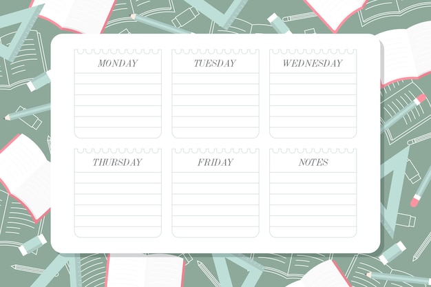 BACK TO SCHOOL TIMETABLE TEMPLATE