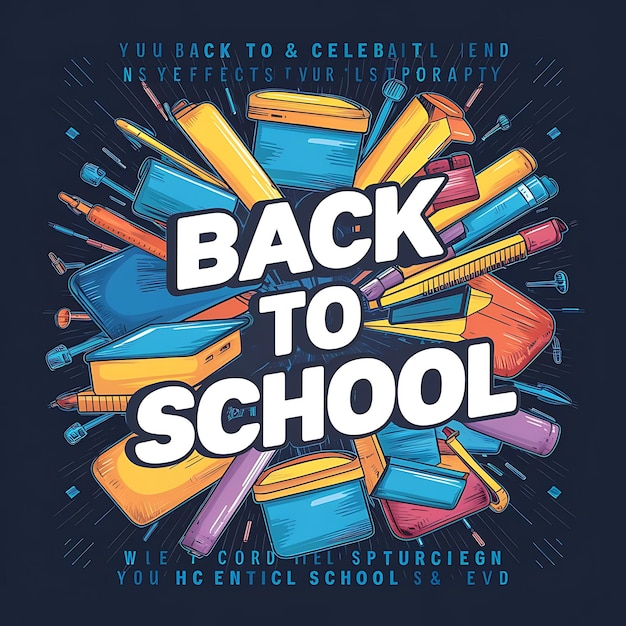 Back to School TShirt and Banner Design Adobe Illustrator Artwork EPS10