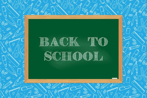 Back To School typographical background on chalkboard