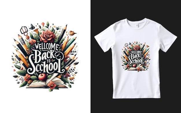 Back to school typography tshirt design