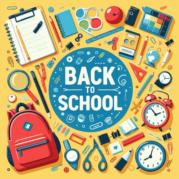 Back to School vector design with school supplies