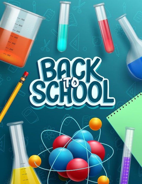 Back to school vector poster design Back to school text in paper cut decoration with educational