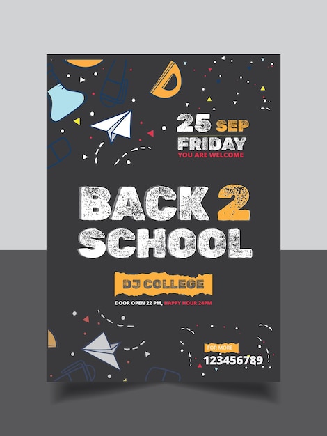 Back to school vertical flyer template Back to school poster Design template